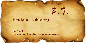 Prokop Taksony névjegykártya